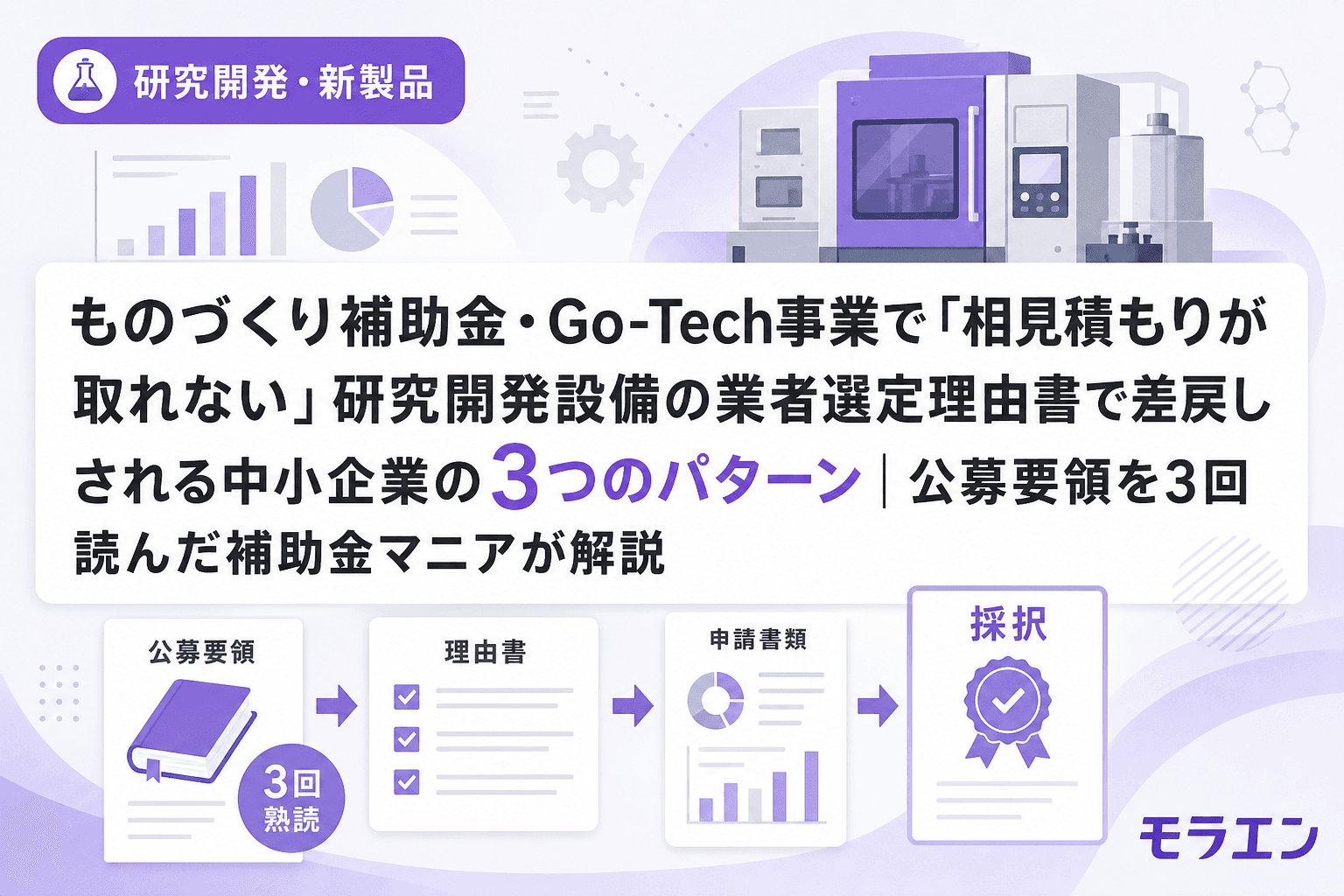 ものづくり補助金・Go-Tech事業で「相見積もりが取れない」研究開発設備の業者選定理由書で差戻しされる中小企業の3つのパターン|公募要領を3回読んだ補助金マニアが解説