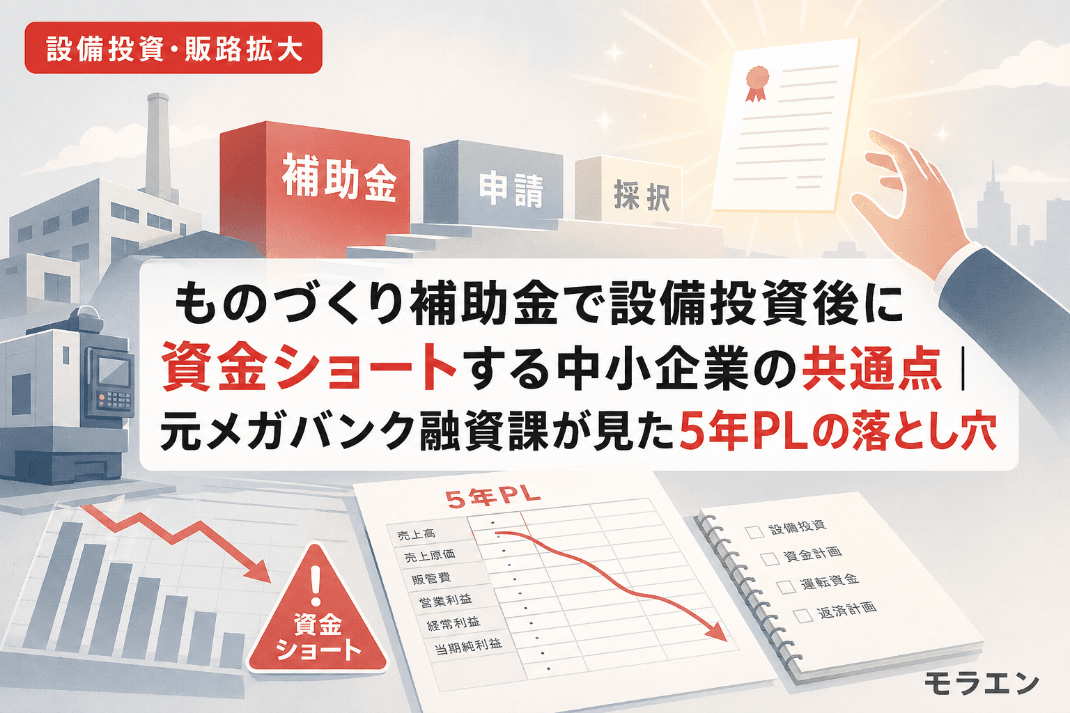 ものづくり補助金で設備投資後に資金ショートする中小企業の共通点|元メガバンク融資課が見た5年PLの落とし穴